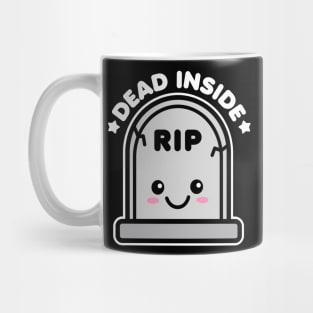 Dead Inside Kawaii Tombstone Halloween Design Mug